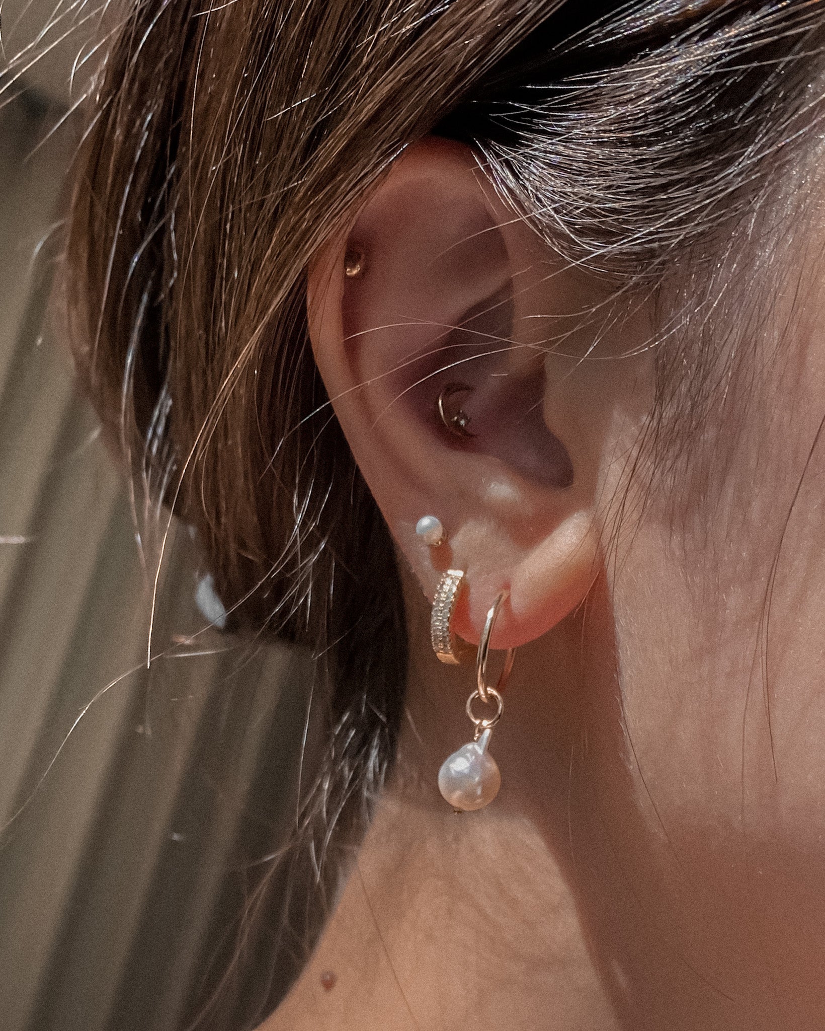 Akoya Pearl Hoop Earrings / Gold-Filled - Midori Jewelry Co.