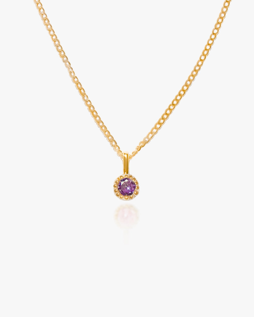 Amethyst Solitaire Necklace / Gold-Filled - Midori Jewelry Co.