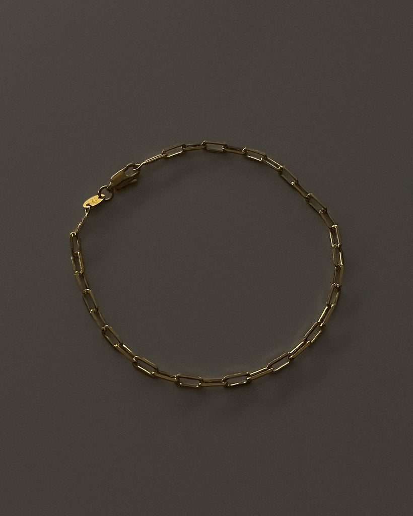 Aubrey Paperclip Chain Anklet / Gold-Filled - Midori Jewelry Co.