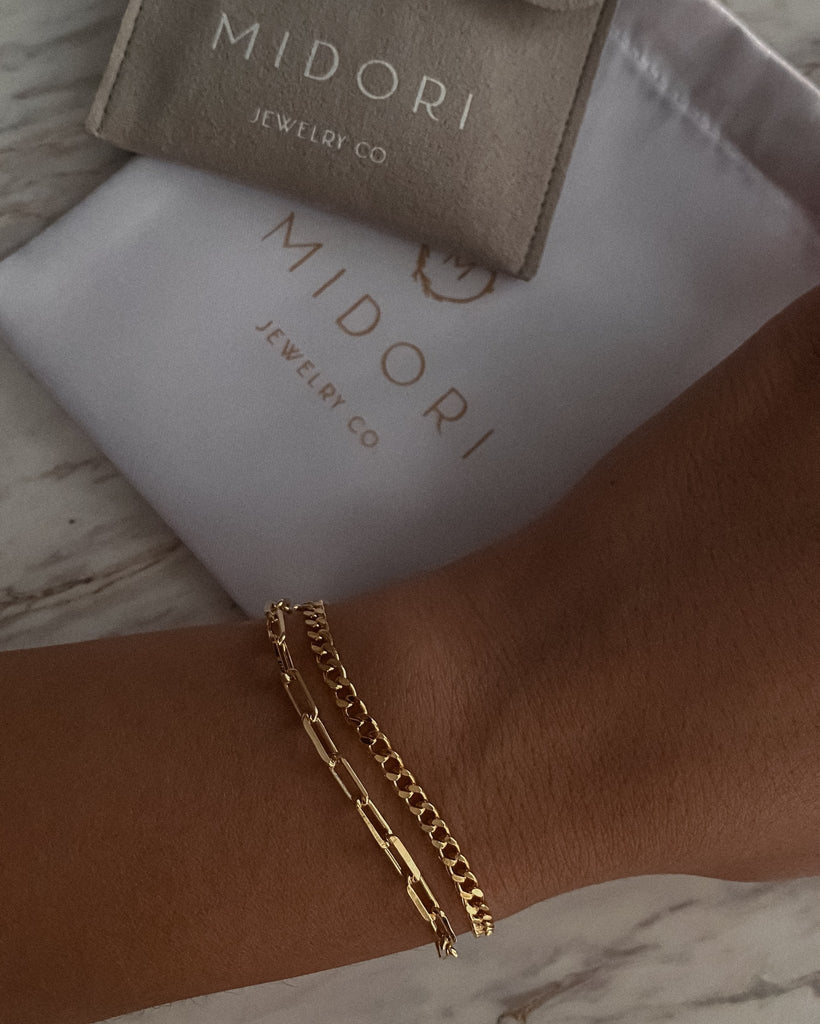 Aubrey Paperclip Chain Bracelet / Gold-Filled - Midori Jewelry Co.