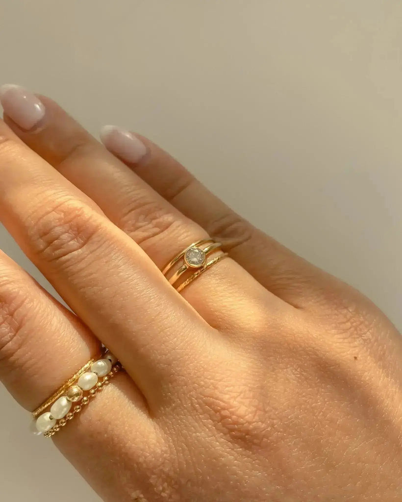 Beaded Stacking Ring - Midori Jewelry Co.