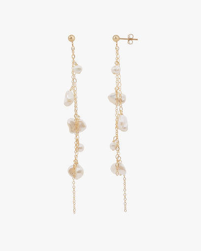 Blythe Pearl Drop Earrings / Gold-Filled - Midori Jewelry Co.