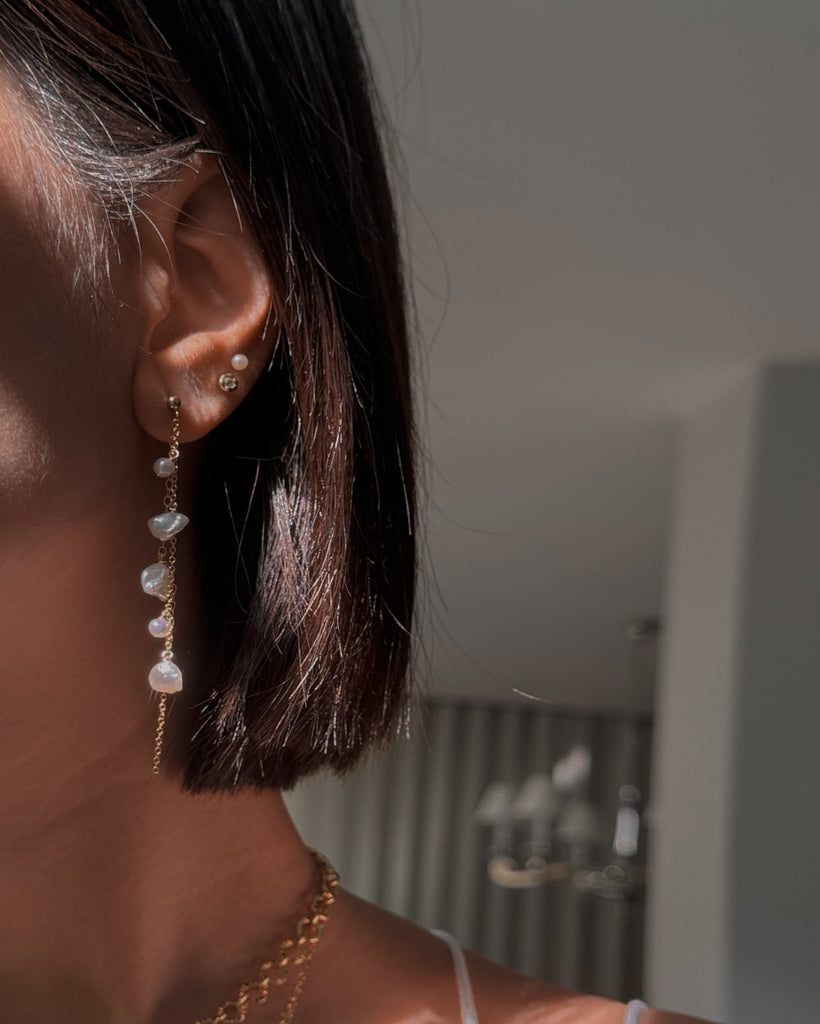 Blythe Pearl Drop Earrings / Gold-Filled - Midori Jewelry Co.
