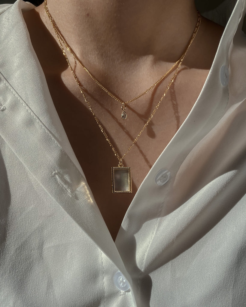 Minimal Necklaces Bridget Teardrop Charm Necklace / Gold-Filled Midori Jewelry Co.