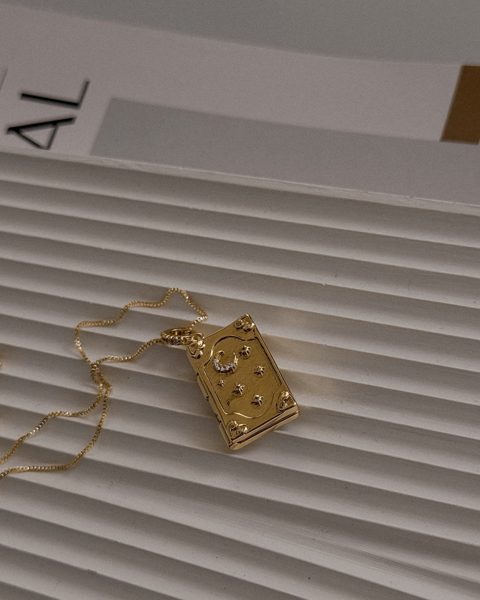 Celestial Book Locket Necklace / Gold-Filled - Midori Jewelry Co.