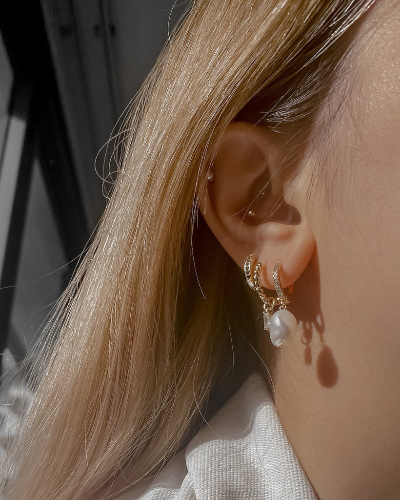 Pearl Earrings Charlotte Pearl Hoops / Gold-Filled Midori Jewelry Co.