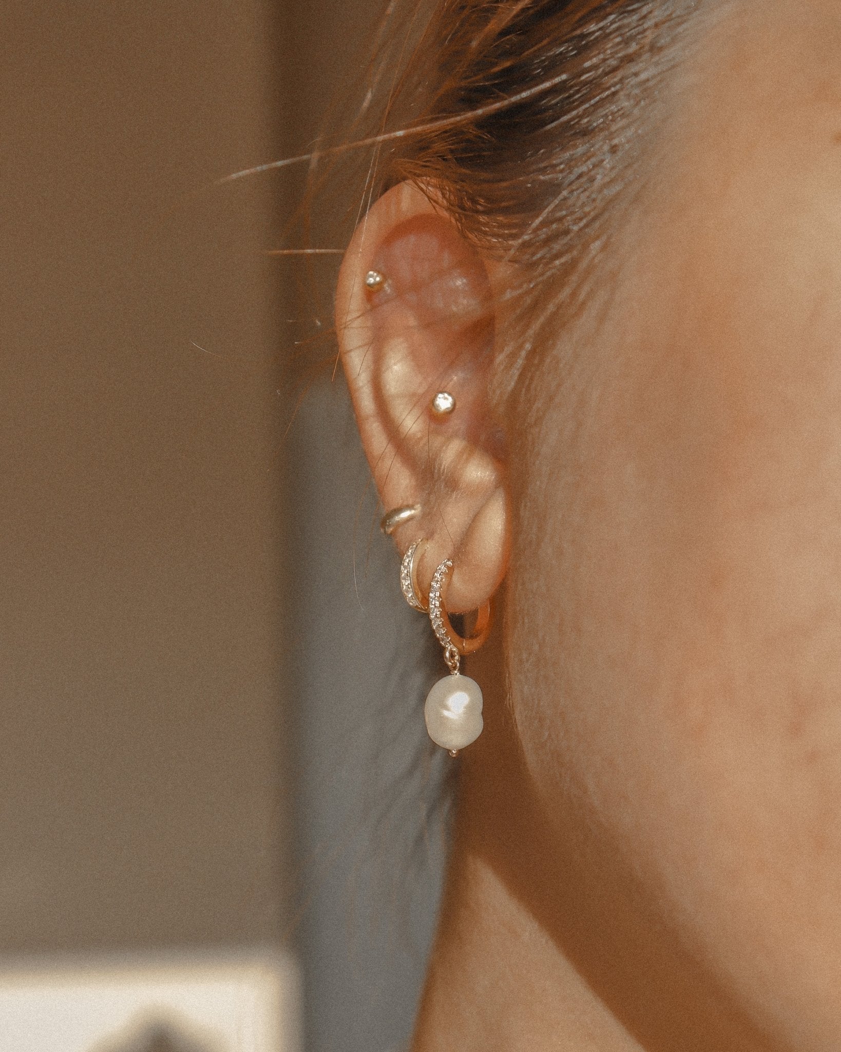 Pearl Earrings Charlotte Pearl Hoops / Gold-Filled Midori Jewelry Co.