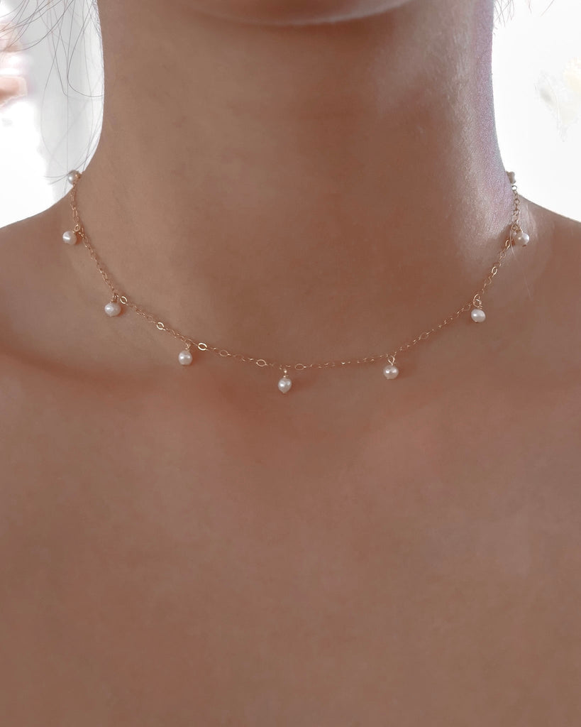 Choker Necklaces Chloé Tiny Pearl Choker / Gold-Filled Midori Jewelry Co.