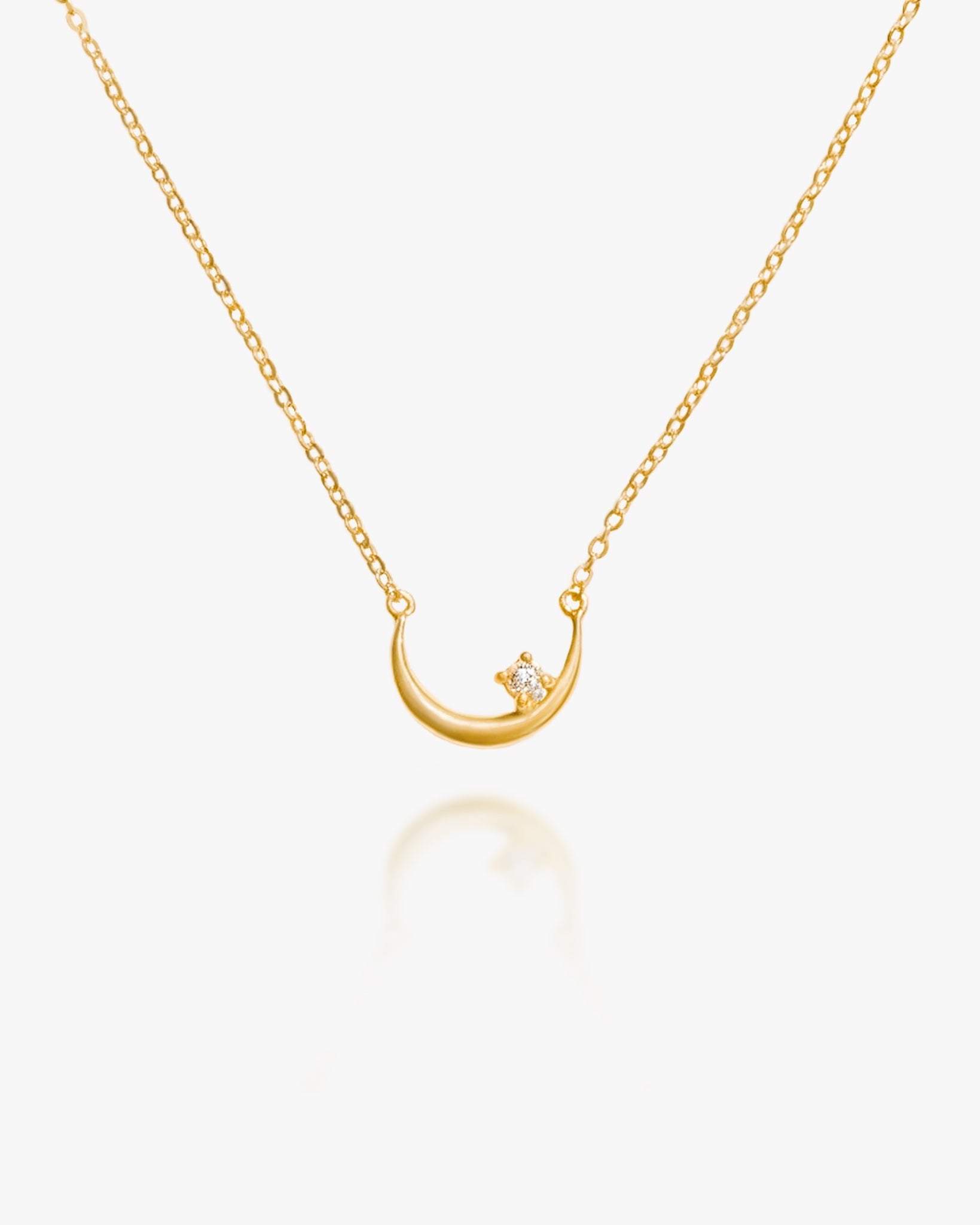 Crescent Moon Necklace / Large Solid Jeweler's Brass Moon Pendant / 14k Gold  Filled Chain / Hand Forged
