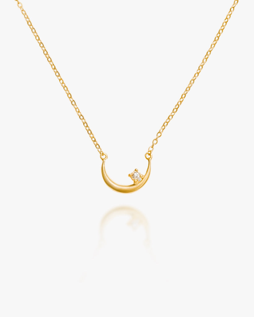 Crescent Moon Choker Necklace / Gold Vermeil - Midori Jewelry Co.