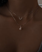 Crescent Moon Choker Necklace / Sterling Silver - Midori Jewelry Co.