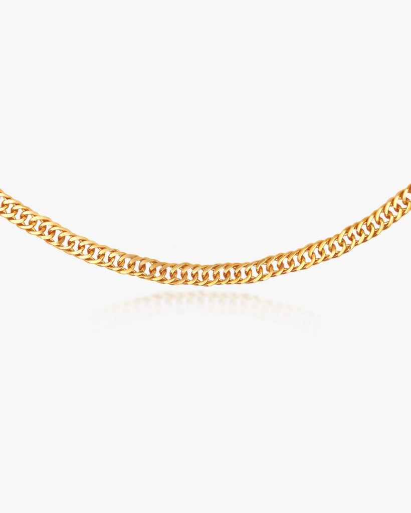 Double Cuban Chain Choker Necklace / Gold-Filled - Midori Jewelry Co.