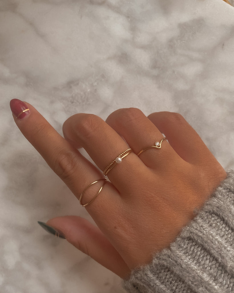 Stacking Rings Double Wave Stacking Ring / Gold-Filled Midori Jewelry Co.