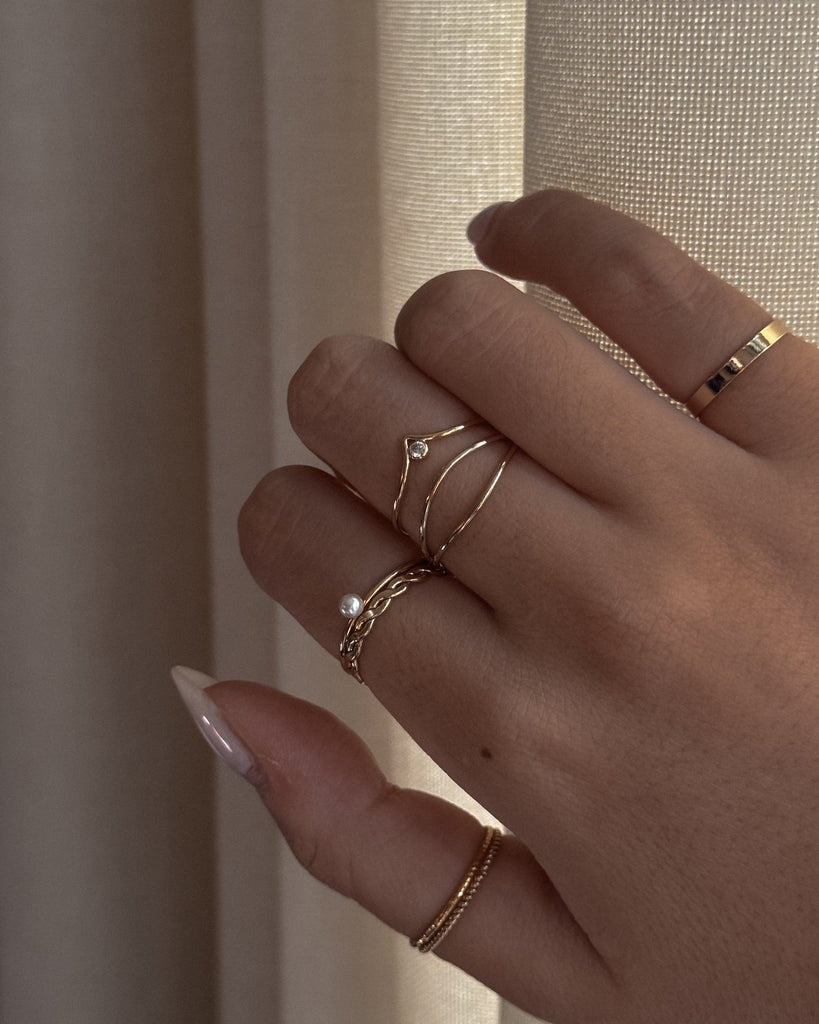 Double Wave Stacking Ring / Gold-Filled - Midori Jewelry Co.