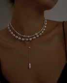 Lariat Necklaces Elle Pearl Lariat Necklace / Gold-Filled Midori Jewelry Co.