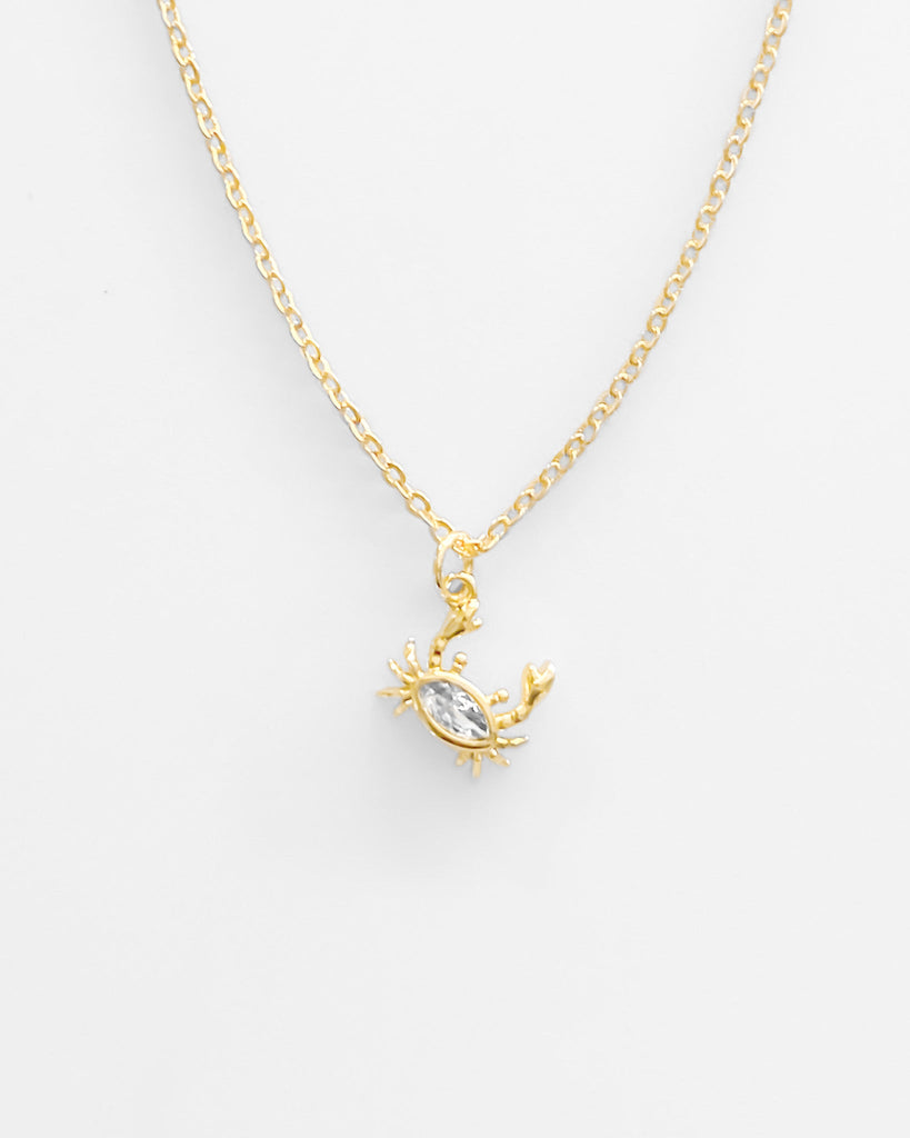 Embellished Crab Necklace / Gold-Filled - Midori Jewelry Co.