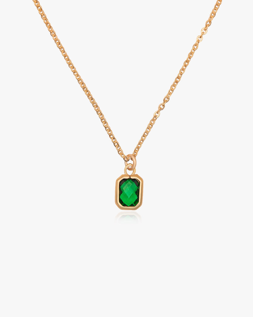 Emerald Charm Necklace / Gold-Filled - Midori Jewelry Co.