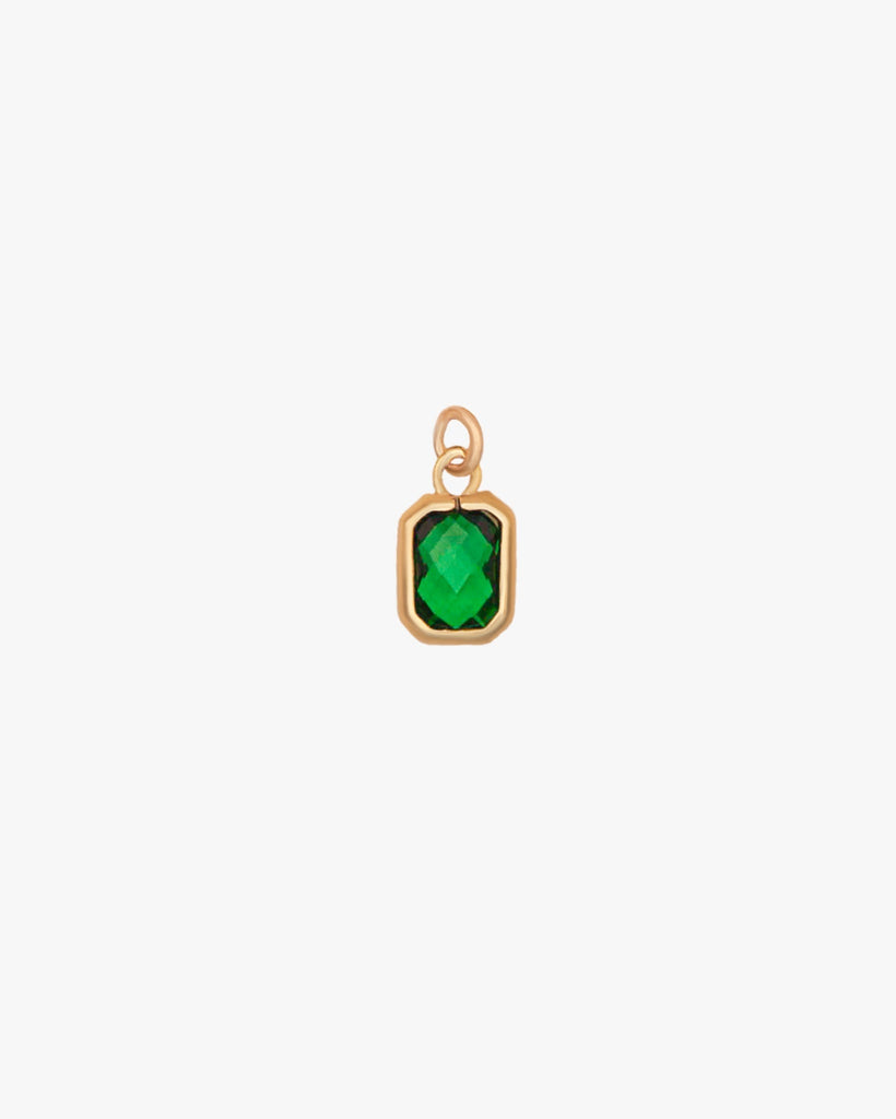 Emerald Rectangle Charm / Gold-Filled - Midori Jewelry Co.
