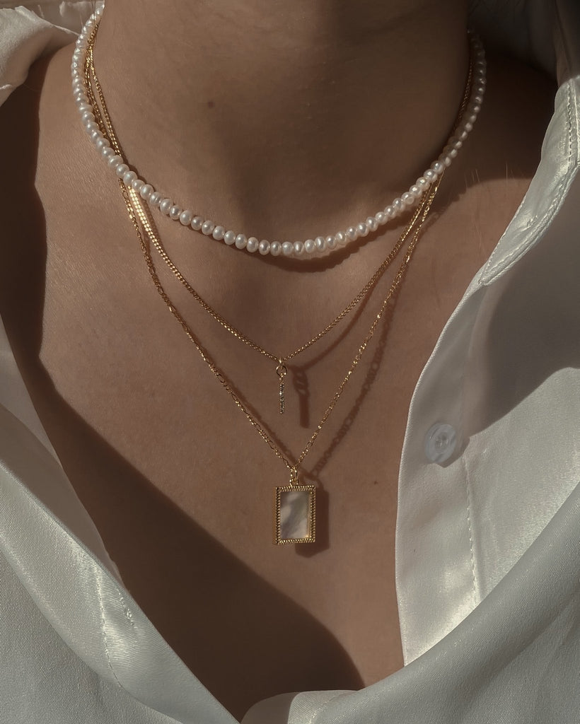 Minimal Necklaces Esther Bar Charm Necklace / Gold-Filled Midori Jewelry Co.