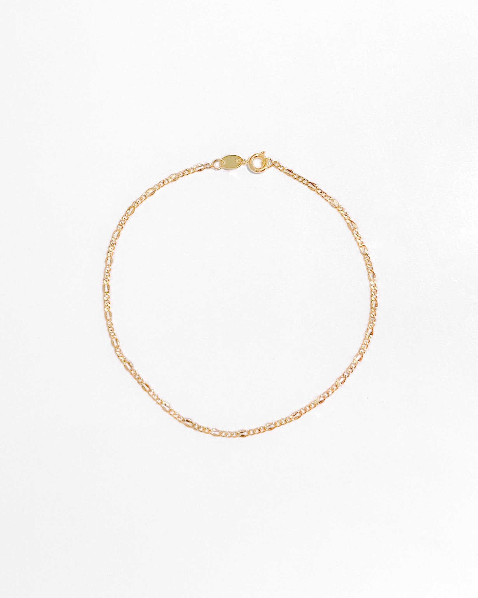 Figaro Chain Anklet / Gold-Filled - Midori Jewelry Co.
