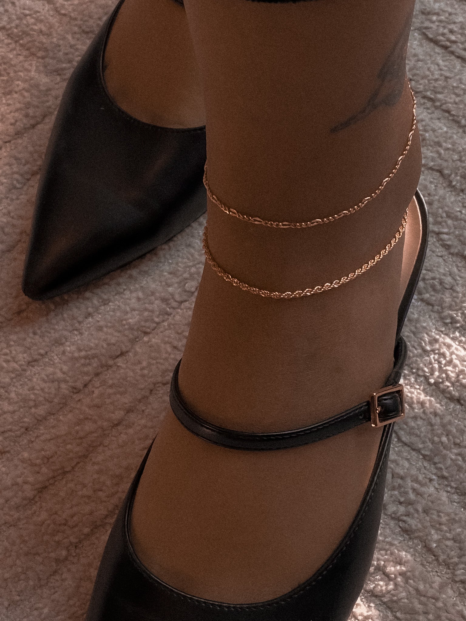 Figaro Chain Anklet / Gold-Filled - Midori Jewelry Co.