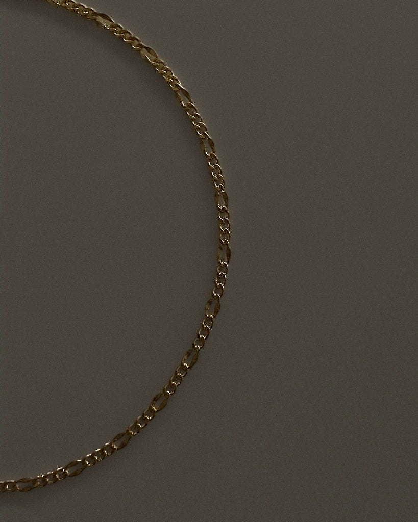 Figaro Chain Anklet / Gold-Filled - Midori Jewelry Co.