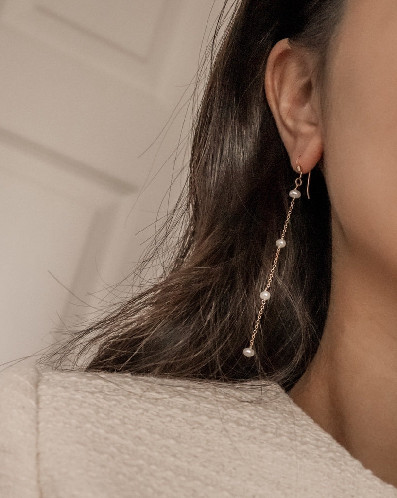 Francesca Pearl Earrings / Gold-Filled - Midori Jewelry Co.