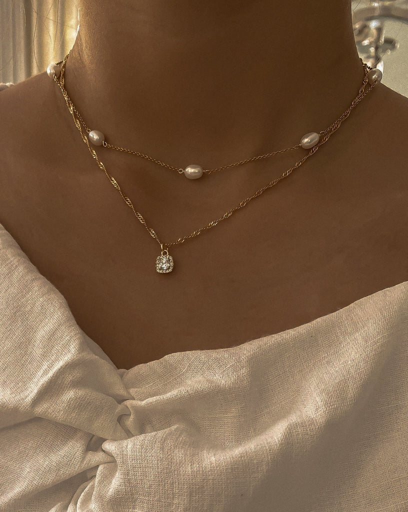 Gabi Pearl Choker Necklace / Sterling Silver - Midori Jewelry Co.