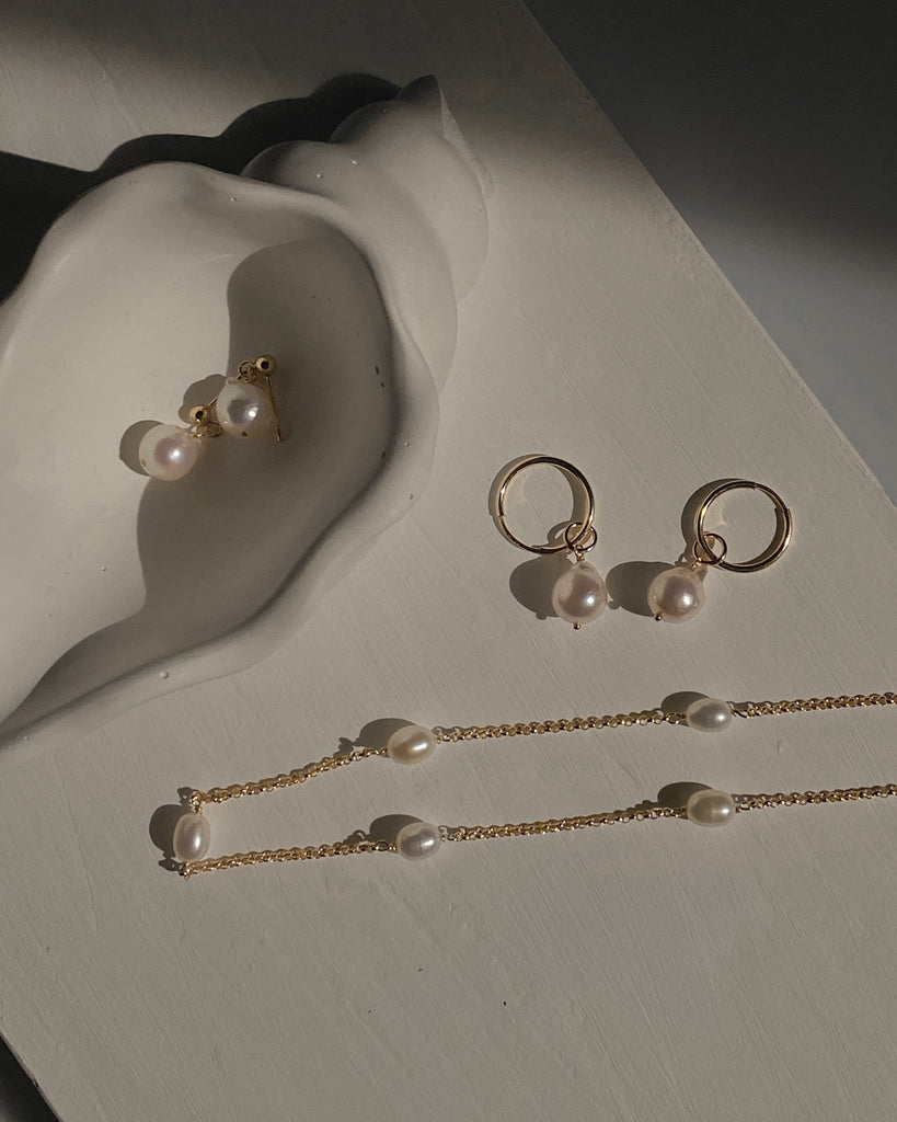 Gabi Pearl Choker Necklace / Sterling Silver - Midori Jewelry Co.