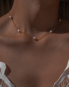 Gabi Pearl Choker Necklace / Sterling Silver - Midori Jewelry Co.