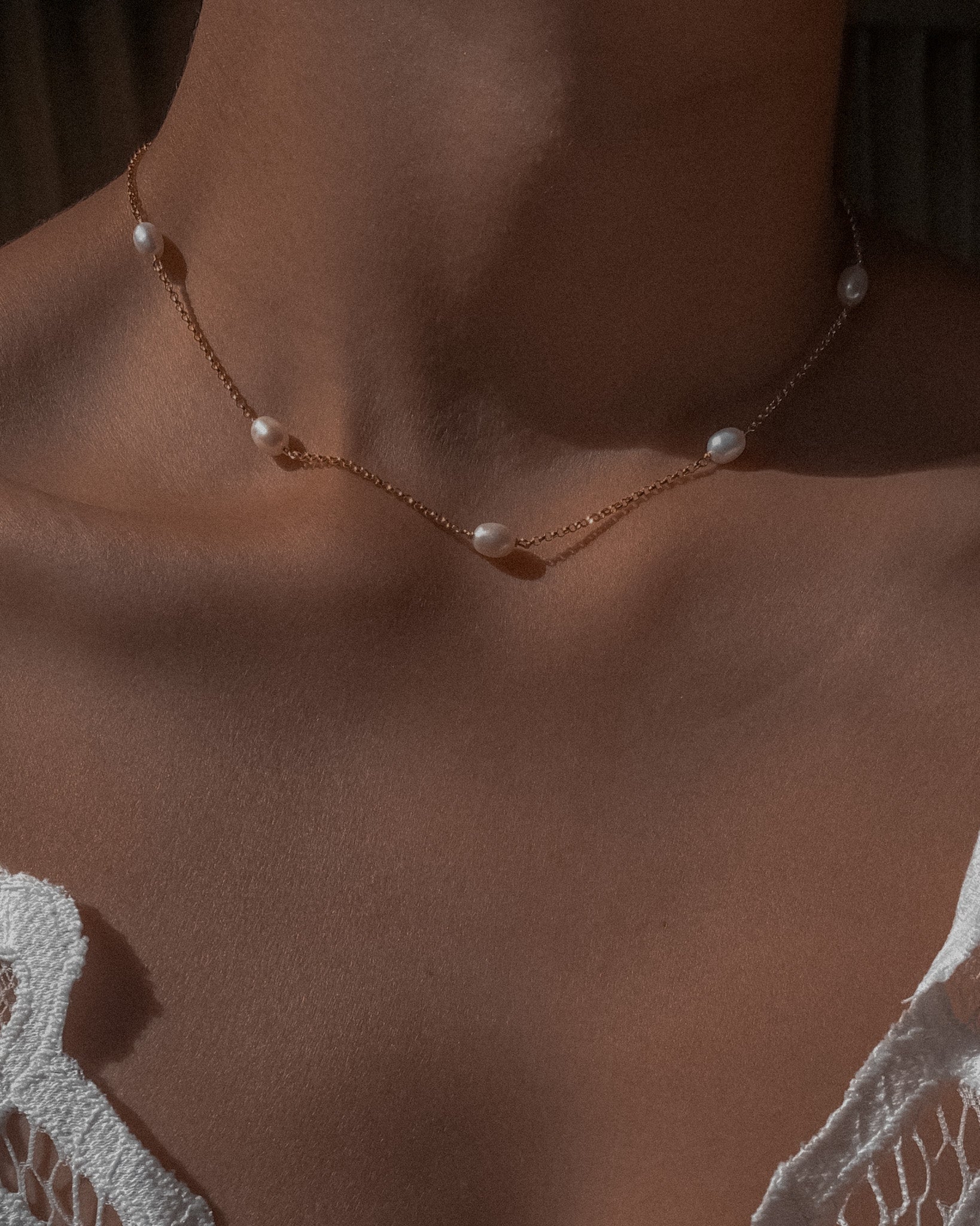 Gabi Pearl Choker Necklace / Sterling Silver - Midori Jewelry Co.