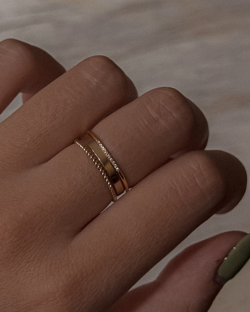 Half Pavé Band Ring / Gold-Filled - Midori Jewelry Co.