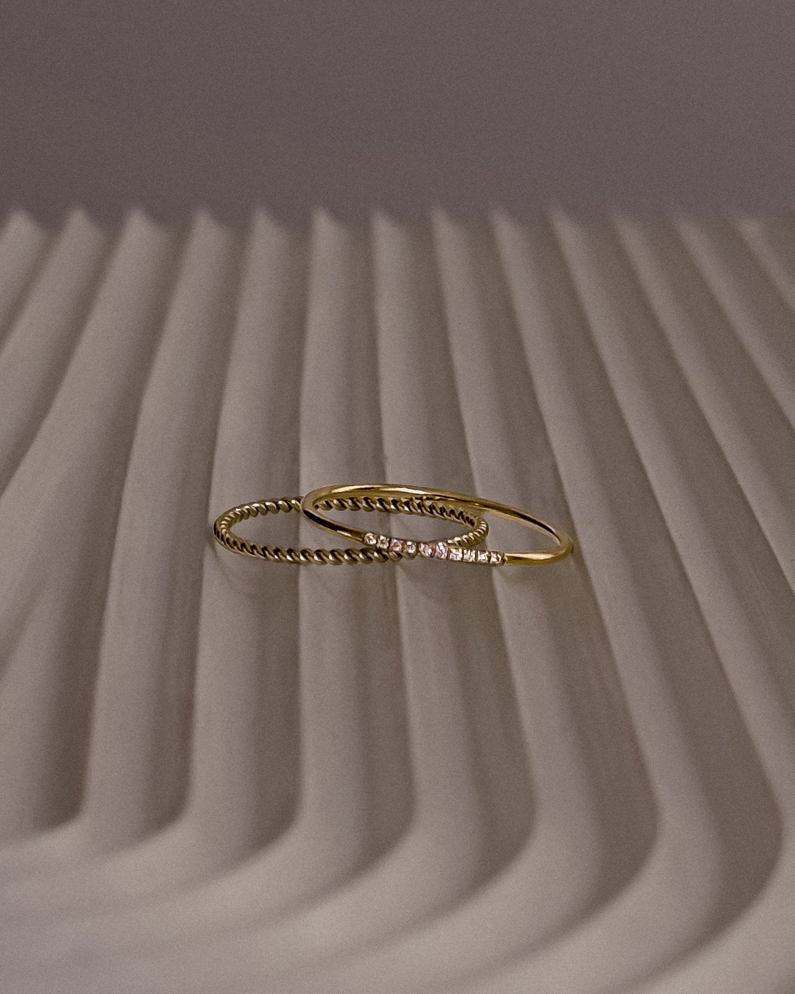 Half Pavé Band Ring / Gold-Filled - Midori Jewelry Co.