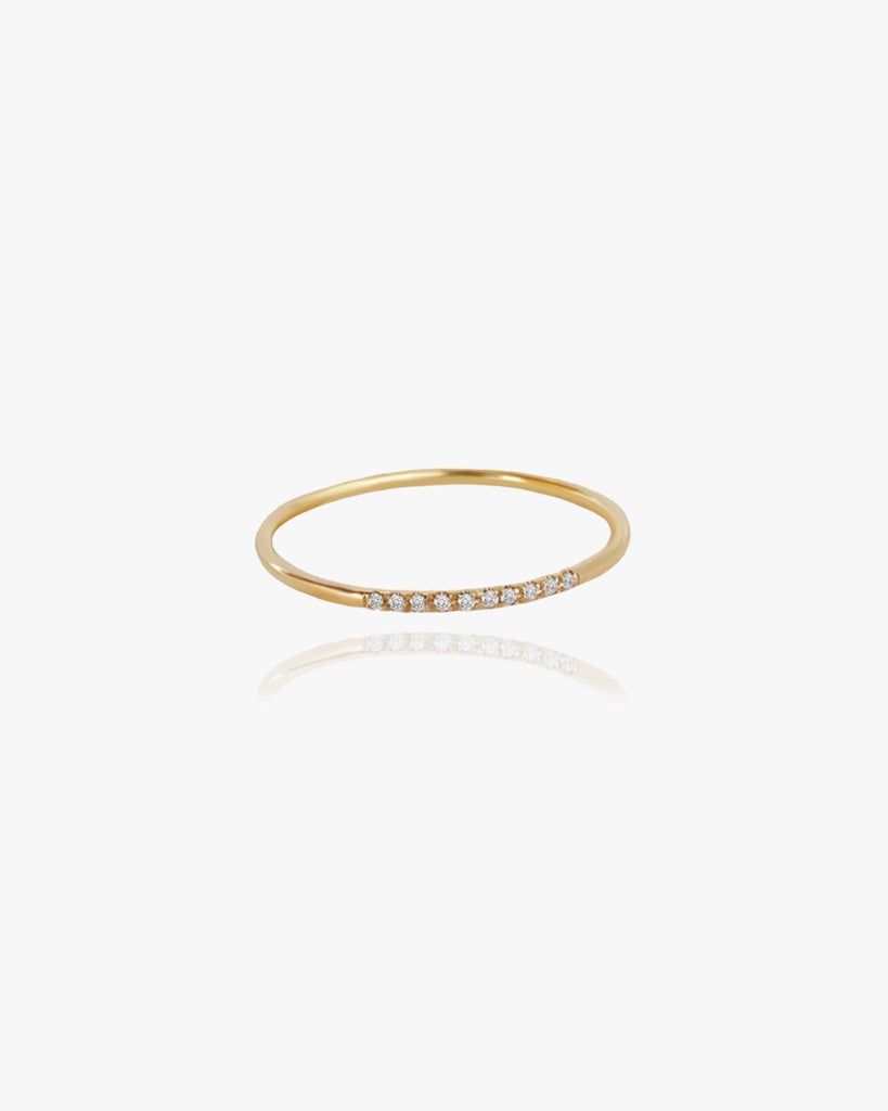 Half Pavé Band Ring / Gold-Filled - Midori Jewelry Co.