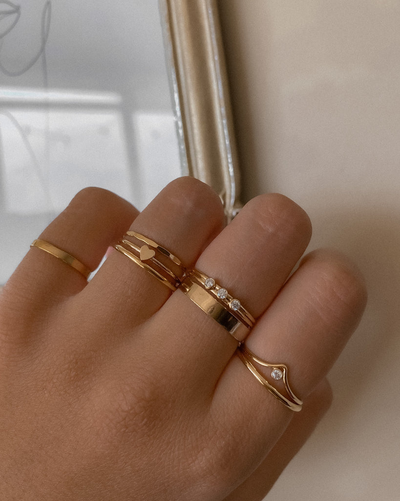 Stacking Rings Hammered Stacking Ring / Gold-Filled Midori Jewelry Co.