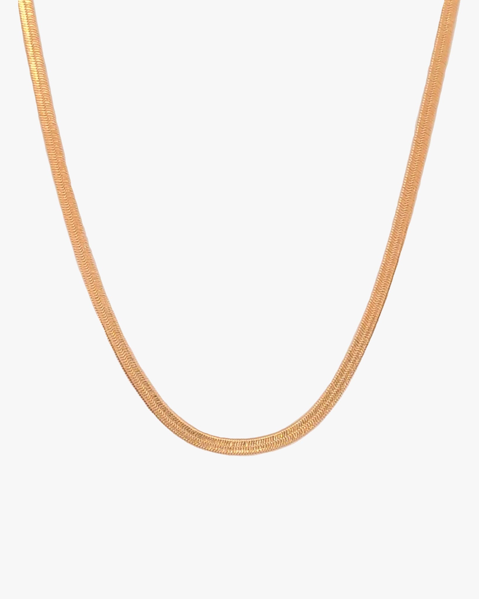 Hera Herringbone Chain Necklace / Gold-Filled - Midori Jewelry Co.