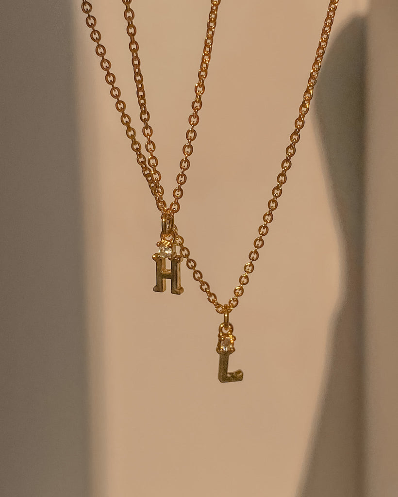 Initial Letter Necklace / Gold-Filled - Midori Jewelry Co.