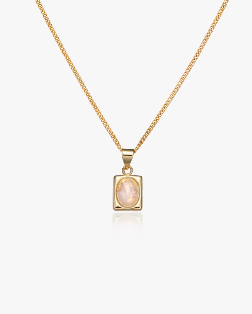 Juno Moonstone Necklace / Gold-Filled - Midori Jewelry Co.