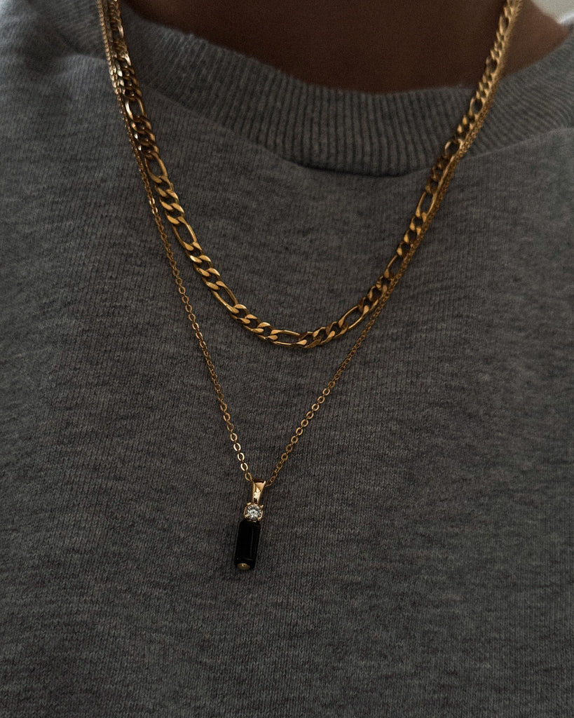 Leira Onyx Pendant Necklace / Gold-Filled - Midori Jewelry Co.