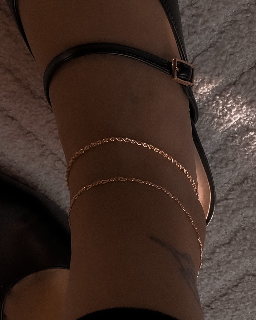 Lola Rope Chain Anklet / Gold-Filled - Midori Jewelry Co.