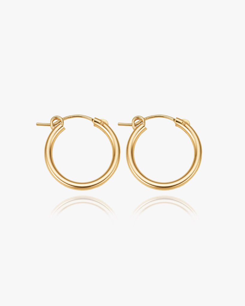 Medium Latch-back Hoops / Gold-Filled - Midori Jewelry Co.