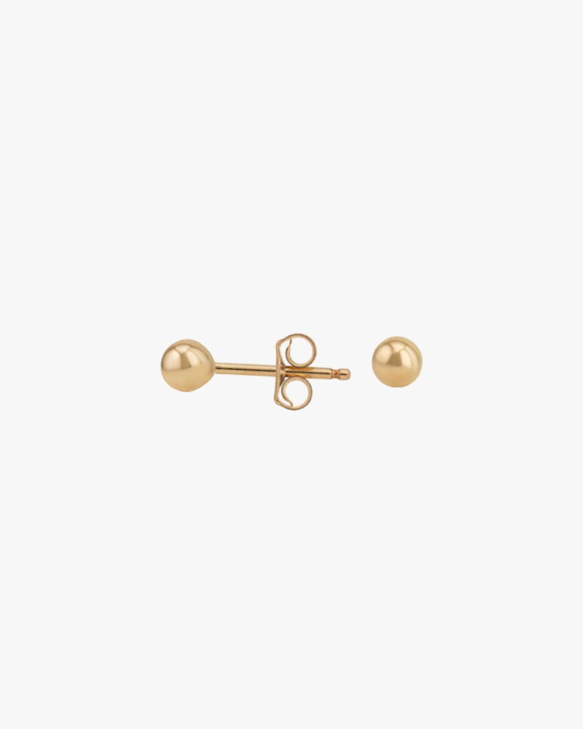 Mini Ball Stud Earrings (Single) / Gold-Filled - Midori Jewelry Co.