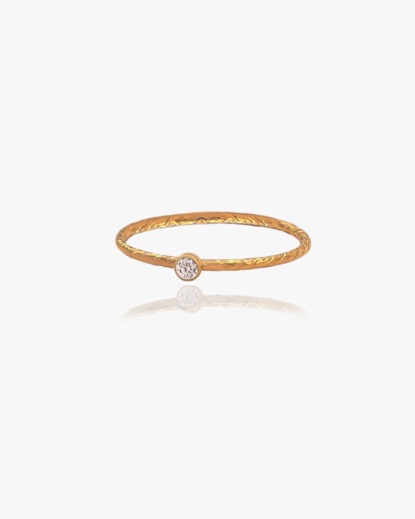 Mini Gemstone Solitaire Ring / Gold-Filled - Midori Jewelry Co.