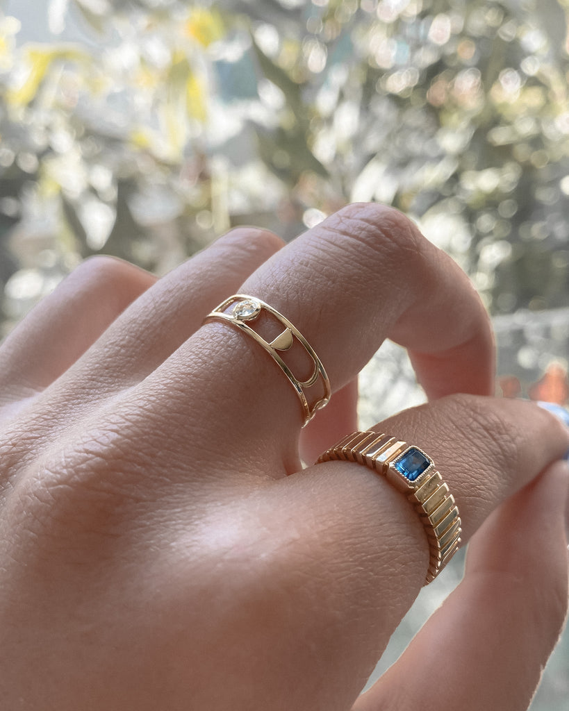 Statement Rings Moon Phases Ring / 9K Solid Gold Midori Jewelry Co.