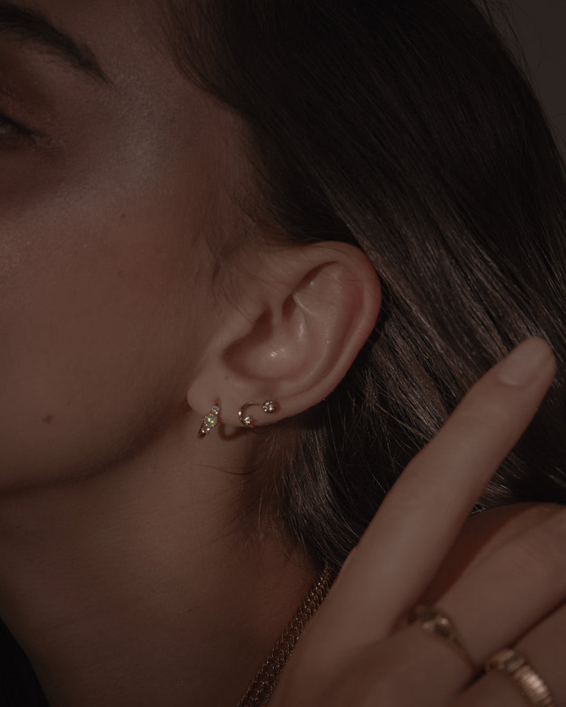 Hoop Earrings Nebula Opal Hoops / Gold Vermeil Midori Jewelry Co.