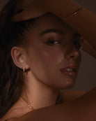 Hoop Earrings Oval Pearl Pavé Hoops / 9K Solid Gold Midori Jewelry Co.