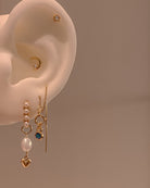 Oval Pearl Pavé Hoops / Gold Vermeil - Midori Jewelry Co.