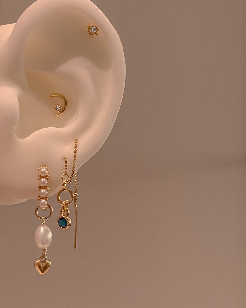 Oval Pearl Pavé Hoops / Gold Vermeil - Midori Jewelry Co.