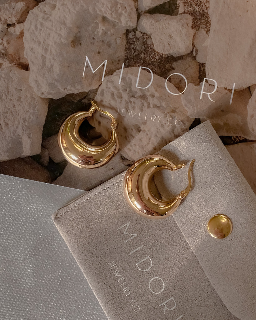 Petra Chunky Hoops / Gold-Filled - Midori Jewelry Co.