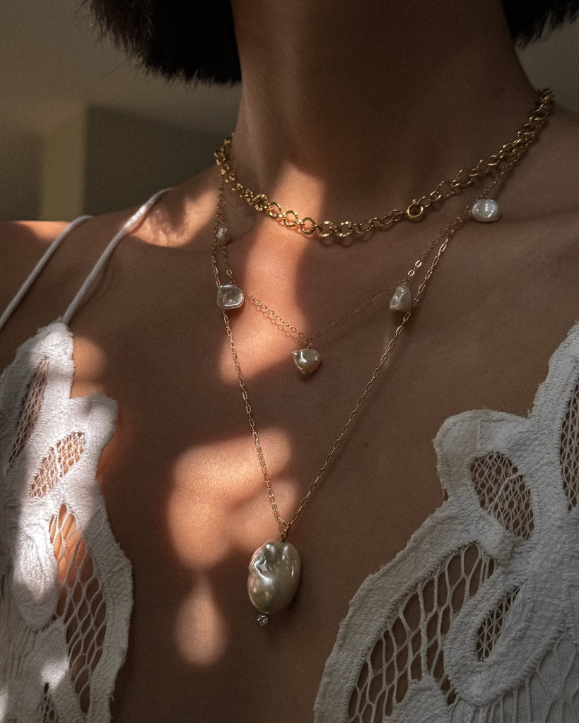 Positano Pearl Necklace / Gold-Filled - Midori Jewelry Co.
